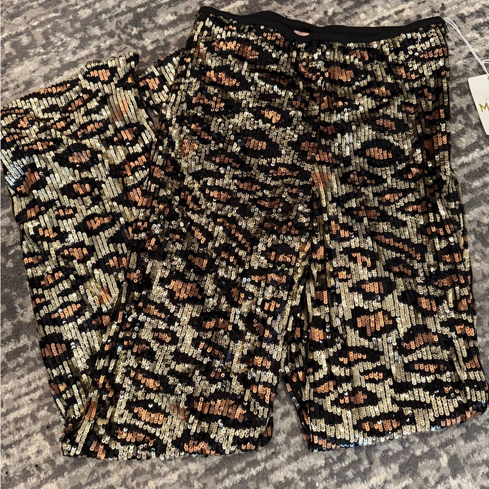 Leopard sequin pants